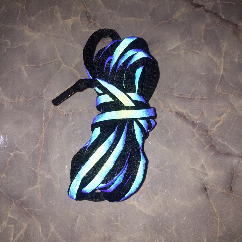 Gradients Rainbow fényvisszaverő cipőfűzők Pop Szemet gyönyörködtető figyelmeztető csík