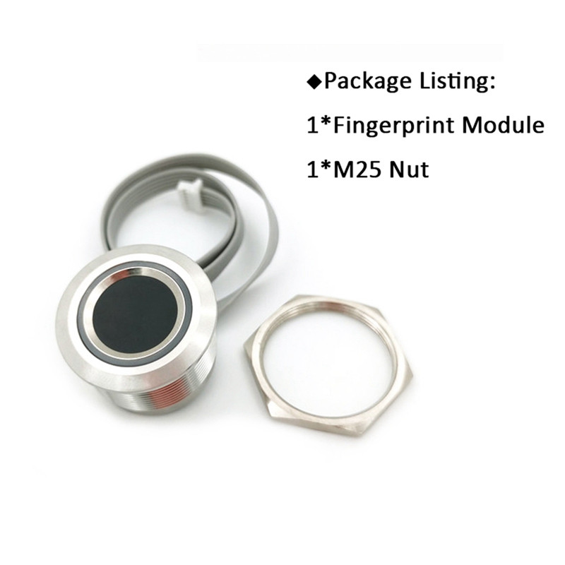 R503S RGB gredzena LED vadības DC3.3V MX1.0-6Pin 150 ietilpības kapacitatīvā pirkstu nospiedumu moduļa sensora skeneris