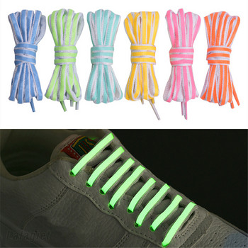 1 чифт светлоотразителни връзки за обувки Холографски връзки за обувки с пайети Трафик Работни обувки Дантела Възрастни деца Светещи светещи връзки за обувки
