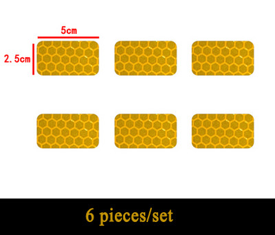 6 gab./komplekts Drošības brīdinājuma zīme Augsti atstarojoša lente Motociklistu ķiveres uzlīme