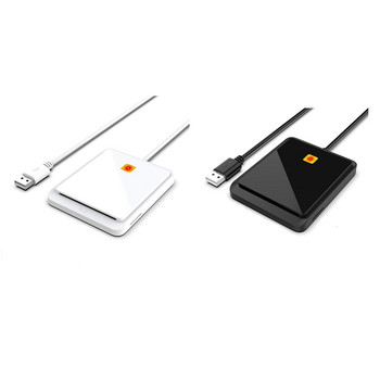 Smart Card Reader SIM Card Reader Σχεδιασμός διπλής υποδοχής καρτών για Windows Linux, Λευκό