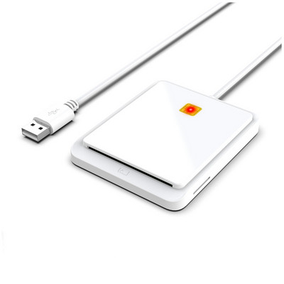 Smart Card Reader SIM Card Reader Σχεδιασμός διπλής υποδοχής καρτών για Windows Linux, Λευκό