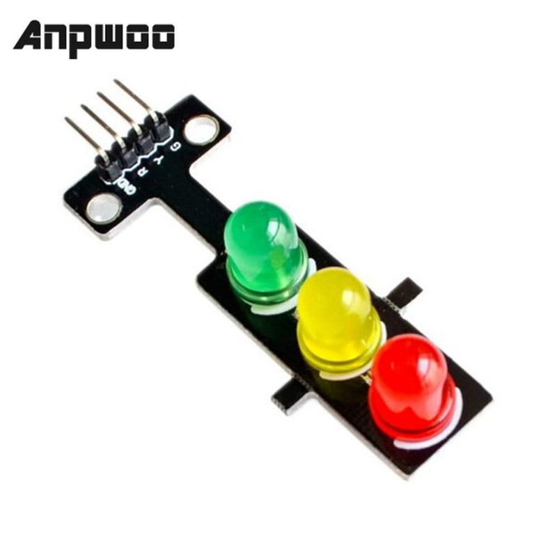 10vnt Mini 5V šviesoforo LED ekrano modulis, skirtas Arduino raudonai geltonai žaliai 5 mm LED RGB šviesoforui