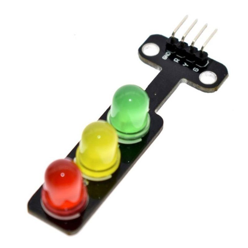 10vnt Mini 5V šviesoforo LED ekrano modulis, skirtas Arduino raudonai geltonai žaliai 5 mm LED RGB šviesoforui
