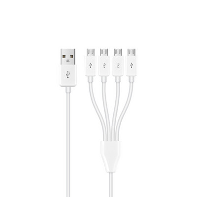 0,5 M 4-pordiline mikro-USB-USB-jaoturi laadimiskaabel nutitelefoni tahvelarvuti jaoks