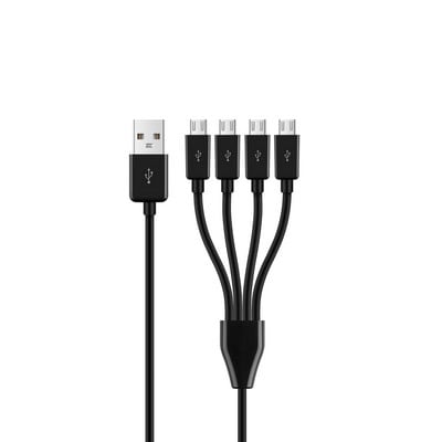 0,5 M 4-pordiline mikro-USB-USB-jaoturi laadimiskaabel nutitelefoni tahvelarvuti jaoks