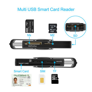 Интелигентен външен четец на карти USB 2.0 SIM карта TF Smart Memory Card Reader Adapter Flash Drive Cardreader Adapter for Computer