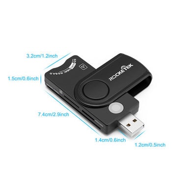 Интелигентен външен четец на карти USB 2.0 SIM карта TF Smart Memory Card Reader Adapter Flash Drive Cardreader Adapter for Computer