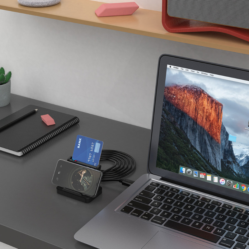 Cititor de carduri SCR816 Multi Smart Card Reader SD Card Reader Adaptor pentru cititoare de carduri pentru aparate foto inteligente pentru Windows 10 8 7 XP Max OS Linux