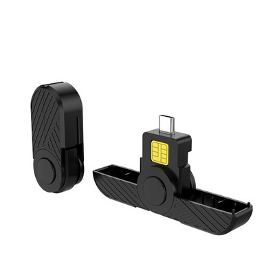 Salokāms C tipa USB Common Access viedkarte SIM karte/IC bankas mikroshēmu karšu lasītājs, kas saderīgs ar Macos viedtālruni