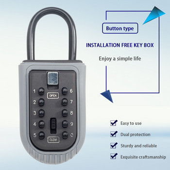 Τύπος κουμπιού με δέσμη κλειδαριάς Τύπος γάντζου Κωδικός κλειδιού /Κιβώτιο αποθήκευσης κωδικού πρόσβασης