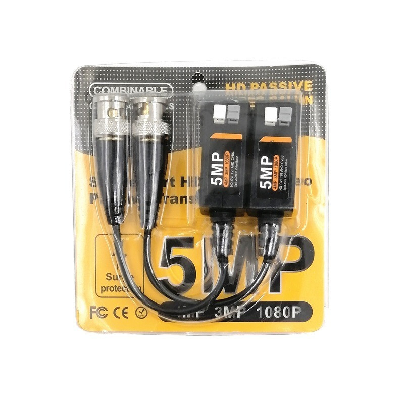 2 gab (1 pāri) AHD/CVI/TVI savīti BNC CCTV video Balun pasīvie uztvērēji UTP Balun BNC Cat5 CCTV UTP video Balun