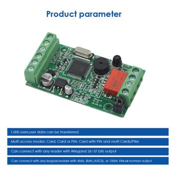 Mini Sboard Ελεγκτής πόρτας μονής πρόσβασης Motherboard Wiegand 26~37 bits Έξοδος 1000 Χρήστες Τα δεδομένα χρήστη μπορούν να μεταφερθούν