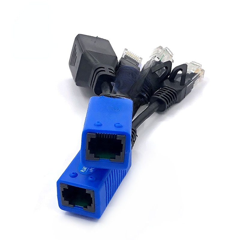 1 pora RJ45 skirstytuvo jungiklio uPOE kabelis, dvi POE kameros, naudokite vieną tinklo kabelį POE adapterio kabelio jungtys pasyvus maitinimo kabelis