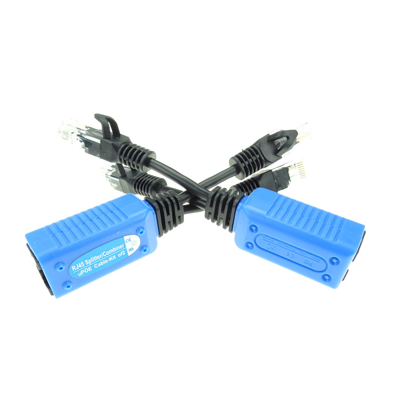 1 pora RJ45 skirstytuvo jungiklio uPOE kabelis, dvi POE kameros, naudokite vieną tinklo kabelį POE adapterio kabelio jungtys pasyvus maitinimo kabelis