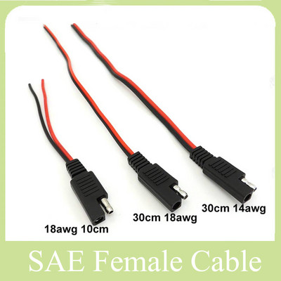 2-пинов проводник за слънчева батерия SAE кабел Направи си сам захранващ автомобилен удължителен кабел 18AWG 10A 14AWG 20A женски щепсел