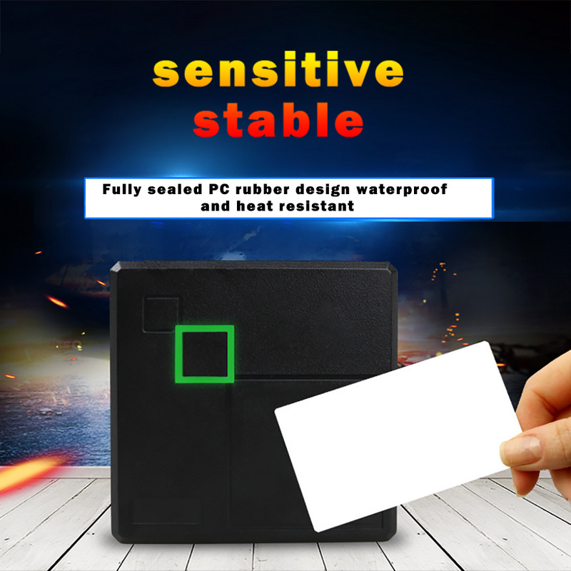 Lähedus IP65 veekindel 13,56MHZ/125KHZ ukse juurdepääsu juhtimissüsteemi klaviatuur IC-lugeja Wiegand 26 34-bitine RFID-kaardilugeja