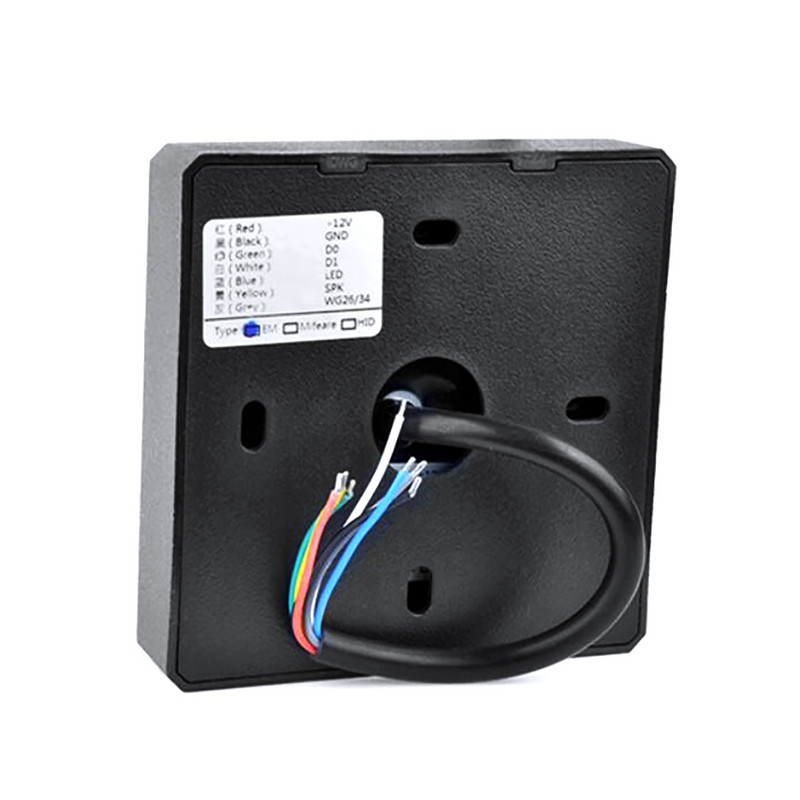 Lähedus IP65 veekindel 13,56MHZ/125KHZ ukse juurdepääsu juhtimissüsteemi klaviatuur IC-lugeja Wiegand 26 34-bitine RFID-kaardilugeja