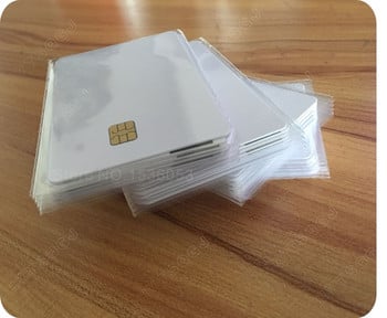 50PC SLE4442 с 2 писти Hi Co магнитна лента Контакт Smart IC Композитна карта с малък чип за ID принтер за печат