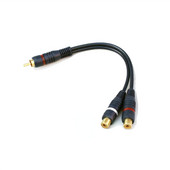 0,2 M vada līnijas Cooper vads, 2 RCA maģistrāles uz 1 RCA vīrišķo sadalītāja kabeli Audio sadalītāja sadalītāja pārveidotāja skaļruņa zelta kabelis