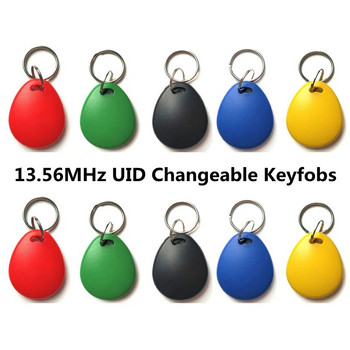 10Pcs 13.56 Mhz Block 0 Sector Rewritable RFID M1 S50 UID Changeable Card Tag Keychain Keyfob ISO14443A