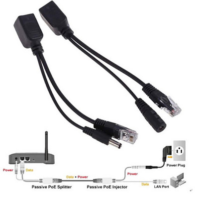 1 комплект Poe конвертор Poe захранващ кабел Ethernet адаптер Poe сплитер Rj45 инжектор захранващ модул за IP камери
