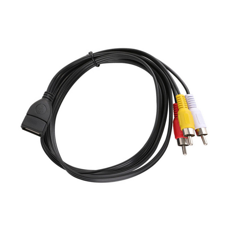 1,5 M USB uz RCA kabelis USB 2.0 cilvēks — 3 RCA vīriņš Coverter Stereo Audio Video kabelis Televīzijas adapteris Vads AV A/V TV adapteris