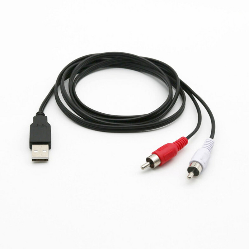 1,5 M USB uz RCA kabelis USB 2.0 cilvēks — 3 RCA vīriņš Coverter Stereo Audio Video kabelis Televīzijas adapteris Vads AV A/V TV adapteris