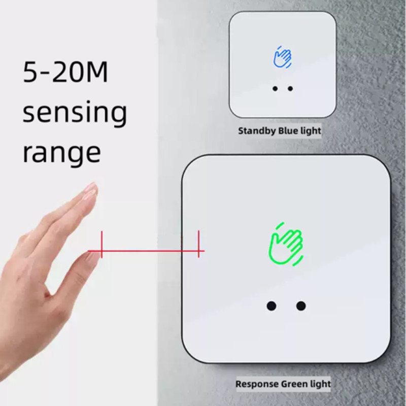 5-20 m infraraudonųjų spindulių indukcinės prieigos valdymo jungiklis/išėjimo mygtukas/LED lempa/neprisilietimas