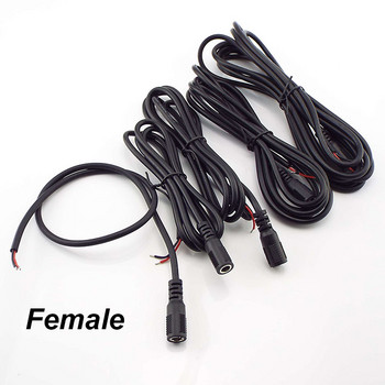 20AWG DC Power Pigtail кабел мъжки женски конектор Направи си сам кабелен щепсел жак адаптер за камера за видеонаблюдение монитор слънчев панел 5.5x2.1mm