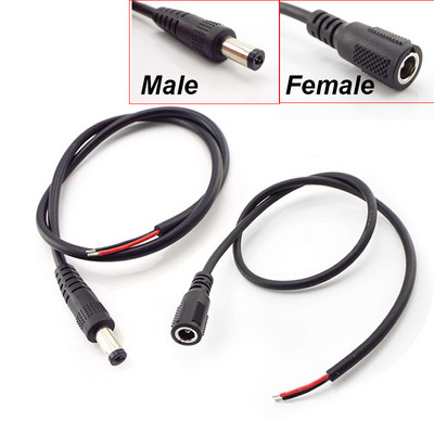 20AWG DC Power Pigtail кабел мъжки женски конектор Направи си сам кабелен щепсел жак адаптер за камера за видеонаблюдение монитор слънчев панел 5.5x2.1mm