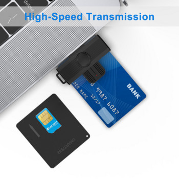 CR318 USB Smart Card Reader για τραπεζική κάρτα SIM ID CAC Connector Adapter για υπολογιστή