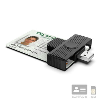 CR318 USB четец на смарт карти за банкова карта SIM ID CAC конектор адаптер за компютър