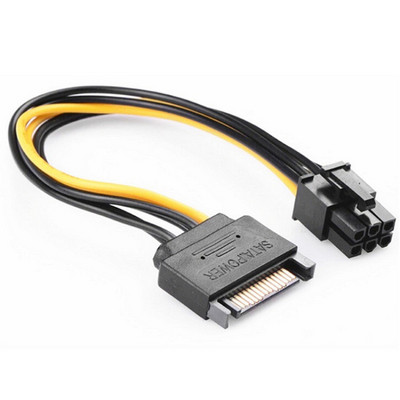 3 TK SATA 15 kontaktiga 6 kontaktiga toitekaabel 3-pakk 15 kontaktiga SATA kuni 6 kontaktiga pci Express toiteadapteri kaabel - 8 tolli