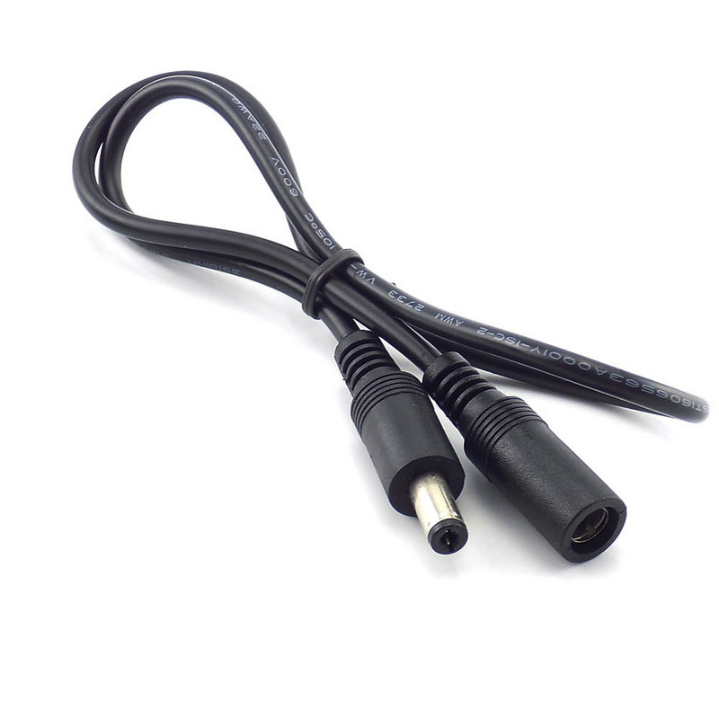 12V līdzstrāvas barošanas avota pagarinātāja kabeļa vīrišķā kontaktdakšas adapteris 5,5 mm x 2,1 mm 5,5 x 2,5 mm ligzdas pagarinātāja vada vads videonovērošanas kamerai