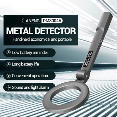 Detector de metale DM3004A, portabil, portabil, pliabil, instrument de detectare a metalelor, localizator de metale, indicator, alarmă, bobină de căutare sensibilă, instrument de detectare a metalelor