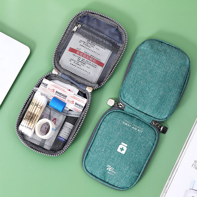 Mini kaasaskantav ravimite säilituskott Reisi esmaabikomplekt Ravimikotid Korraldaja matkamiseks välitingimustes hädaolukorras päästekott Pillikohver