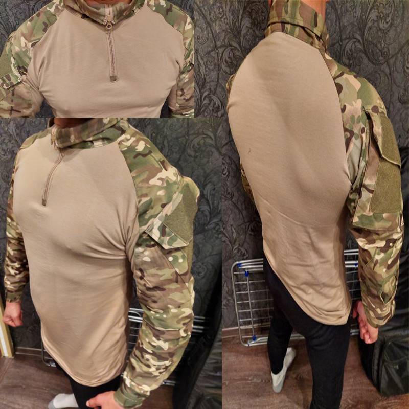 Férfi US Army Tactical Multicam katonai harci fekete póló hosszú ujjú CP terepszínű Airsoft ingek kempingezés vadászruházat