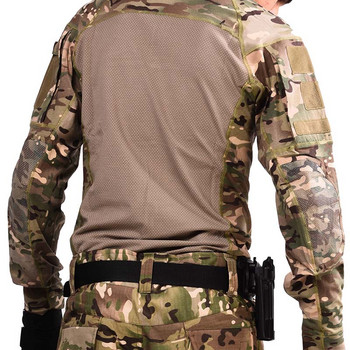Πουκάμισο Tactical Combat Ανδρικά ρούχα Στρατιωτική ελαστικότητα Ανδρικό πουκάμισο Camo T Shirt Multicam Στρατού Μακρύ Πουκάμισο Ρούχα κυνηγιού