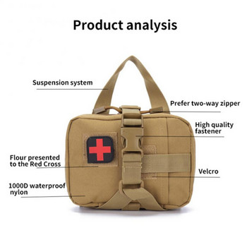 Tactical Molle Pouch Military Medical EDC EMT First Aid Bag Emergency Pack 600D Оксфордски ловни чанти за колан за туризъм Водоустойчиви чанти
