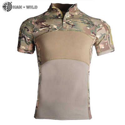 Male Military Tactical T Shirt Top Elasticity Men Camo Army Combat Shirt Airsoft Paintball Hunting Cothes Multicam Shirts Tops
