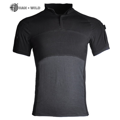 Vīriešu militārais taktiskais T krekls Top Elastība Vīriešu Camo Armijas kaujas krekls Airsoft Peintbols Medību Cothes Multicam Krekli Topi