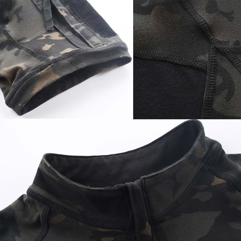 Vīriešu militārais taktiskais T krekls Top Elastība Vīriešu Camo Armijas kaujas krekls Airsoft Peintbols Medību Cothes Multicam Krekli Topi