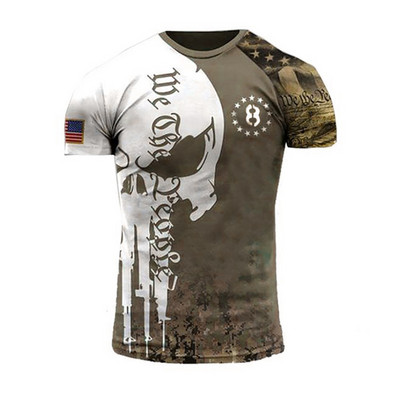armijas militārais medību T krekls Liela izmēra vīriešu topi Fitnesa apģērbs Ātri nožūstošs džemperis vienkrāsains vasaras vīriešu T-krekls