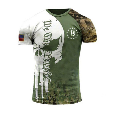 armijas militārais medību T krekls Liela izmēra vīriešu topi Fitnesa apģērbs Ātri nožūstošs džemperis vienkrāsains vasaras vīriešu T-krekls