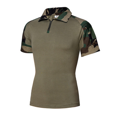 Terepszínű katonai ingek pólók férfi kültéri taktikai ing Gyorsan száradó vadászat termény felsők edzés ruházat hadsereg póló túrázás