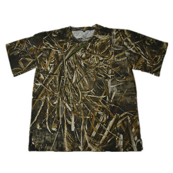Мъжка лятна тениска с къси ръкави и кръгла яка Bionic камуфлажна тениска за лов и риболов Външна дишаща памучна спортна тениска