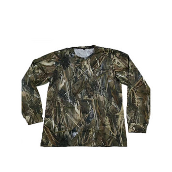 Лятна Bionic камуфлажна риза за лов и риболов Риза със сенник с дълги ръкави Големи размери Свободна тениска с камуфлаж за открито в джунглата