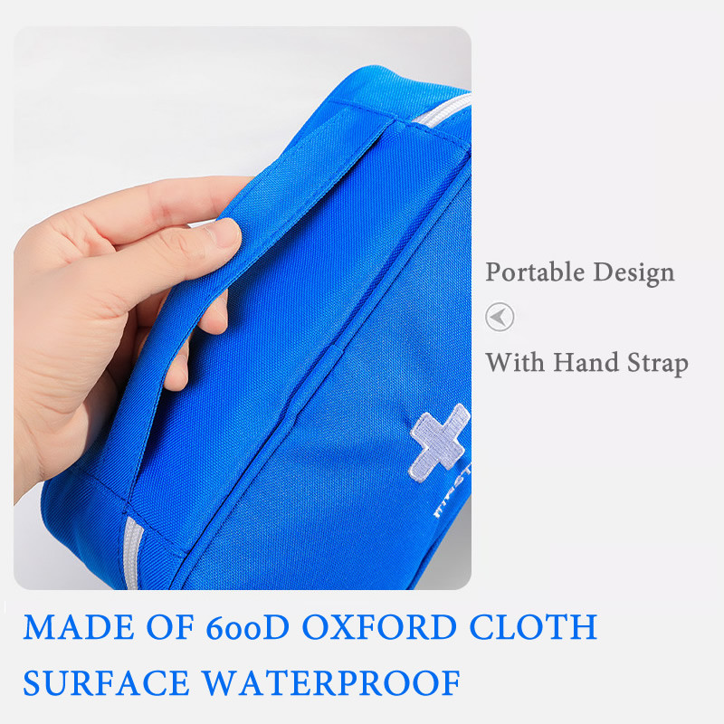 Nešiojamas vandeniui atsparus pirmosios pagalbos krepšys su rankena, skirtas išgyvenimui lauke.