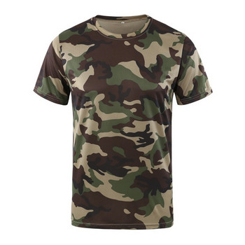2020 Бързосъхнеща тактическа риза Ловни камуфлажни тениски Тениски Камуфлажна армейска широка тениска Облекло за къмпинг